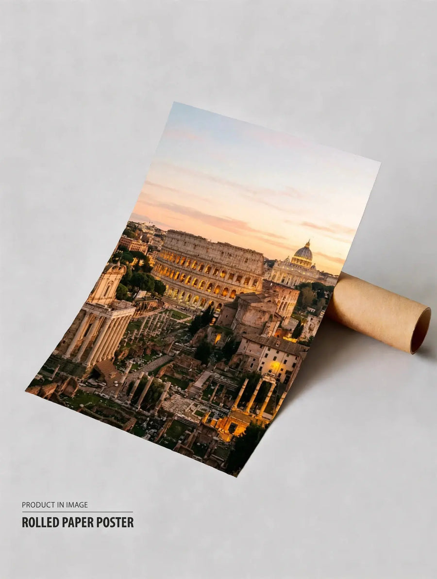 Póster enrollado de viaje por Italia