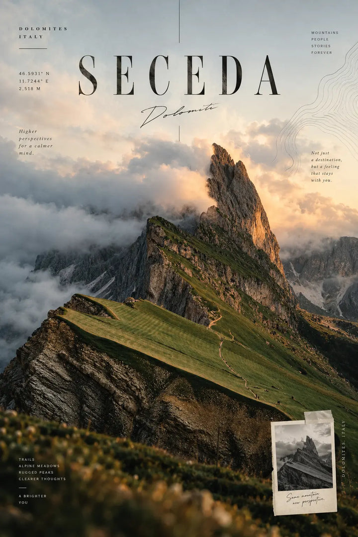 Seceda Berg-Kunstdruck