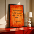 Framed quote poster with orange textured background and handwritten-style “Some people” text