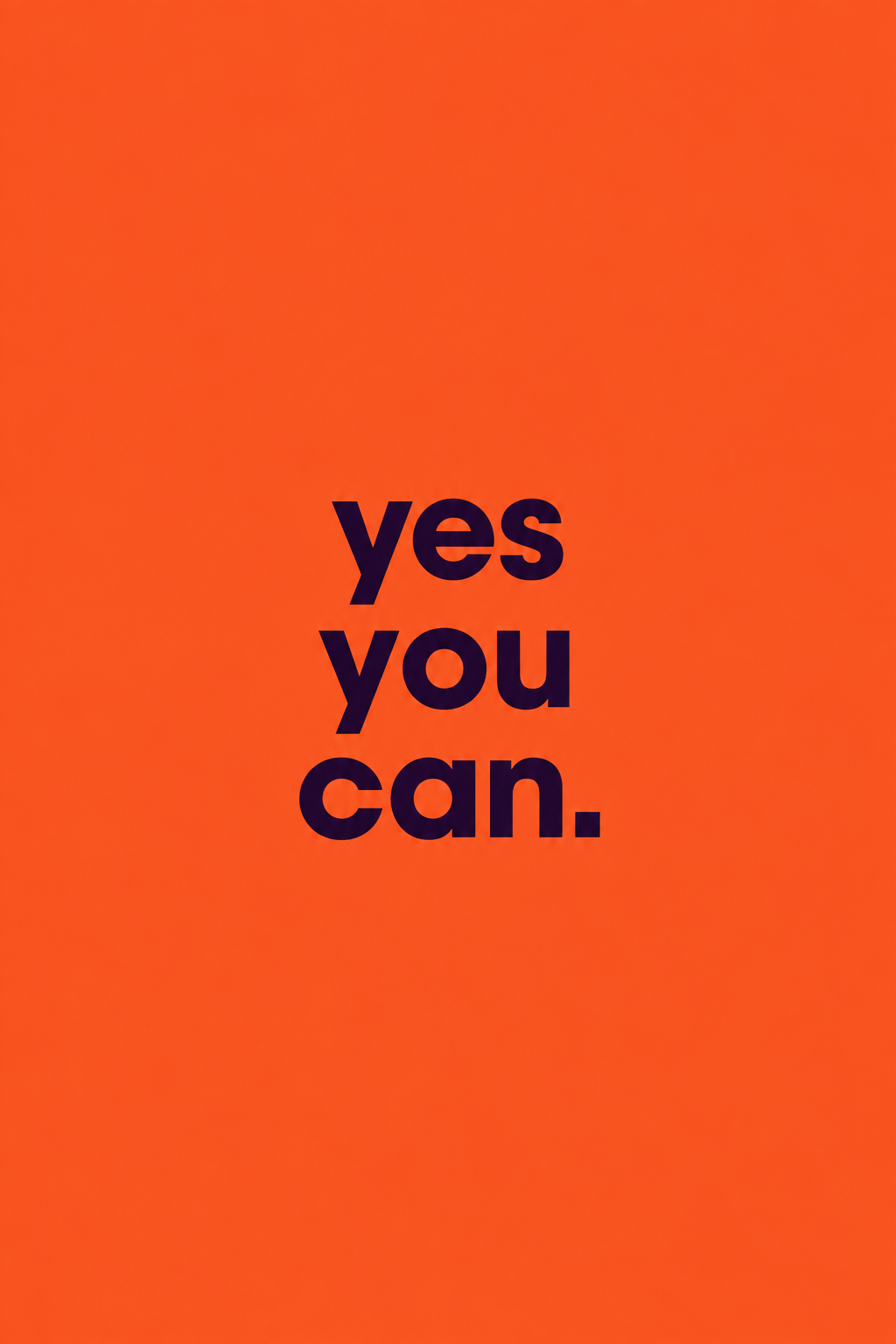 Yes You Can Orange Motivational Typography Wall Art Poster clean artwork preview