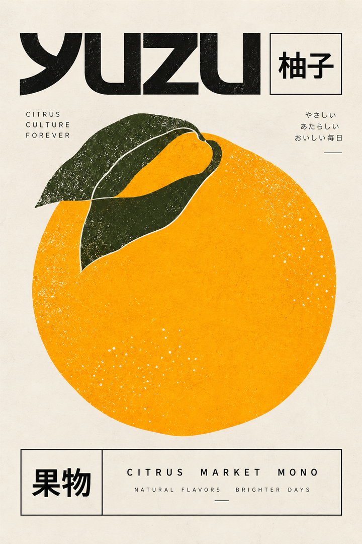 Yuzu Japon Narenciyesi Mutfak Duvar Posteri